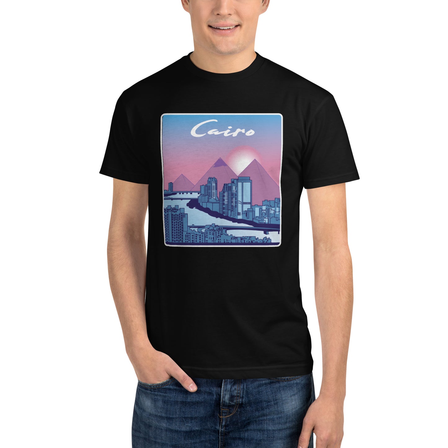 Cairo Skyline Vaporwave Aesthetic T-Shirt