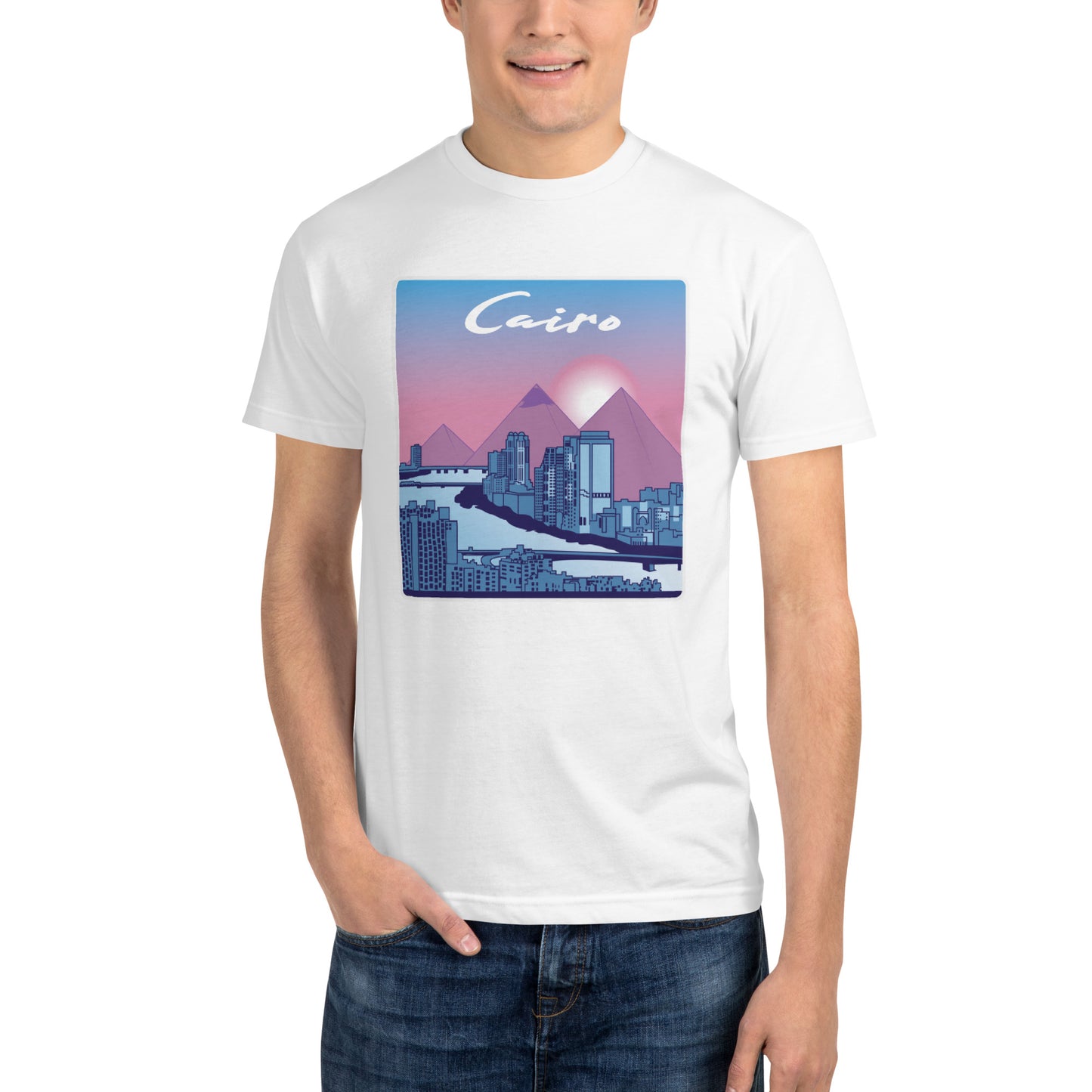 Cairo Skyline Vaporwave Aesthetic T-Shirt